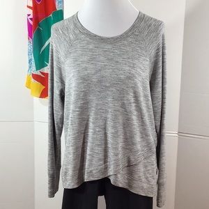 Athleta heather gray criss cross sweater L